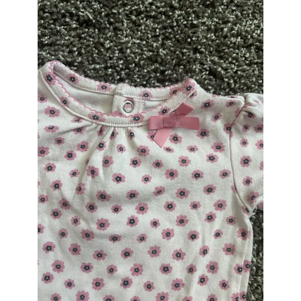 Carter's Pink Floral Short Sleeve Knit Top Baby Girl 6-9M